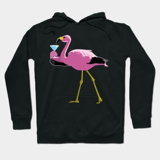 Flamingo with Martini Hoodie